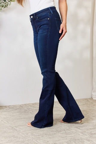 Kancan Full Size Mid Rise Flare Jeans